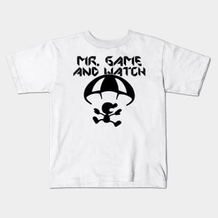 Mr. Game and Watch (Black Text) Kids T-Shirt